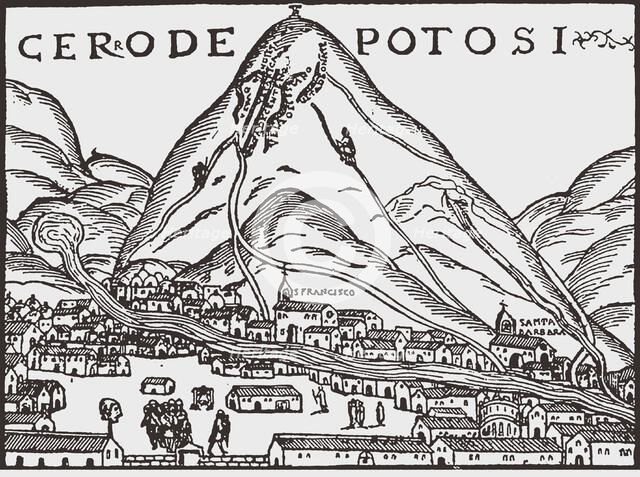 Cerro de Potosí, 1552. Creator: Cieza de León; Pedro de (1522-1554).