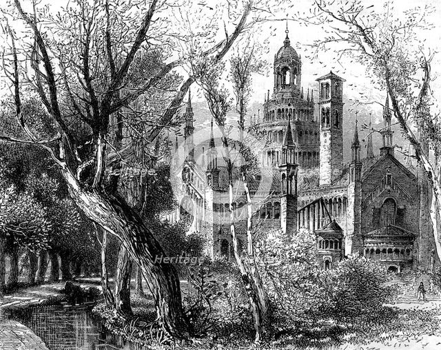 Certosa di Pavia or Charterhouse of Pavia, Lombardy, Italy, 19th century. Artist: Unknown