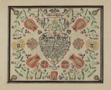 Certificate, Birth and Baptismal; (Fractur), c. 1936. Creator: Ruth Thomson
