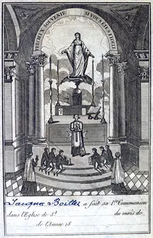 Certificate of communion, 19th century