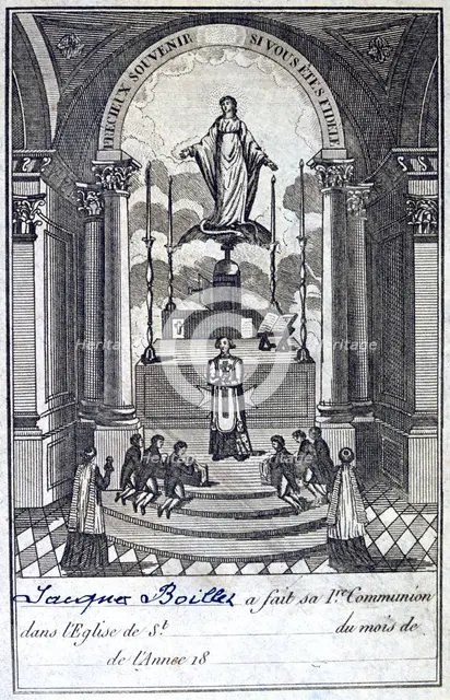 Certificate of communion, 19th century. Artist: Unknown