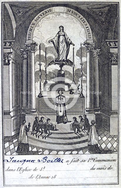 Certificate of communion, 19th century. Artist: Unknown