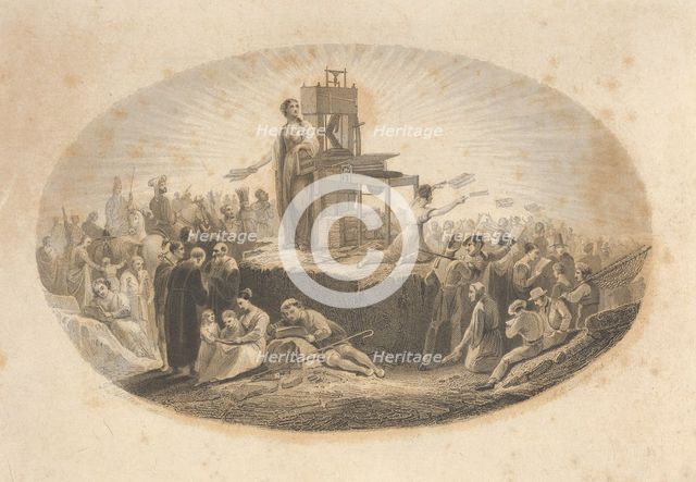 Certificate of Bible Society, 19th century. Creator: Asher Brown Durand.