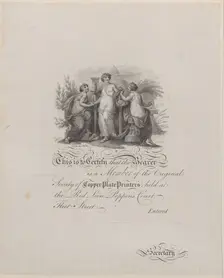 Certificate of Membership of the Society of Copper-Plate Printers, 19th century. Creator: James Neagle