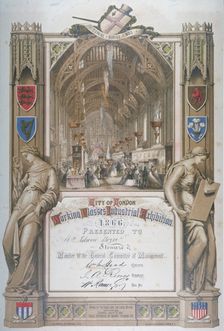 Certificate presented to stewards at City of London Working Classes Industrial Exhibition, 1866. Artist: J Salomon & Co