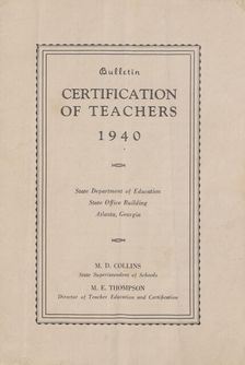 Certification of Teachers, 1940. Creator: Unknown