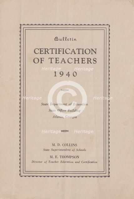 Certification of Teachers, 1940. Creator: Unknown.