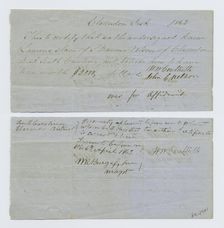 Certification of witnesses that Laurens was worth $2,000, 1863-04-06. Creator: Unknown