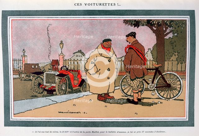 'Ces voiturettes!', French motoring cartoon', 1913. Artist: Jean Villemot
