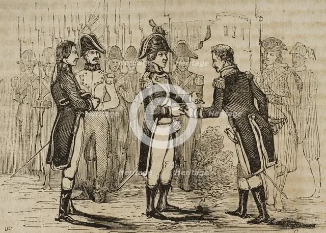 Cession of the territories of Louisiana from the Kingdom of Spain to France, 1803, (1851).  Creator: Unknown.