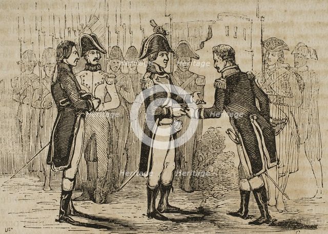 Cession of the territories of Louisiana from the Kingdom of Spain to France, 1803, (1851).  Creator: Unknown.