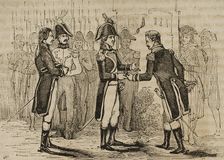Cession of the territories of Louisiana from the Kingdom of Spain to France, 1803, (1851). Creator: Unknown