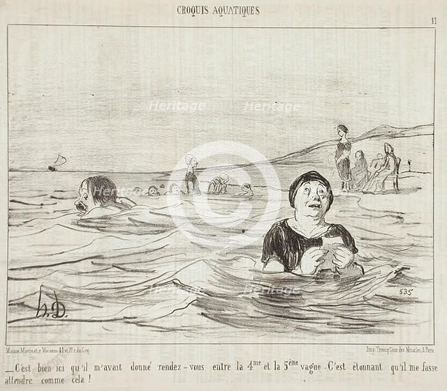 C'est bien ici qu'il m'avait..., 1853. Creator: Honore Daumier.