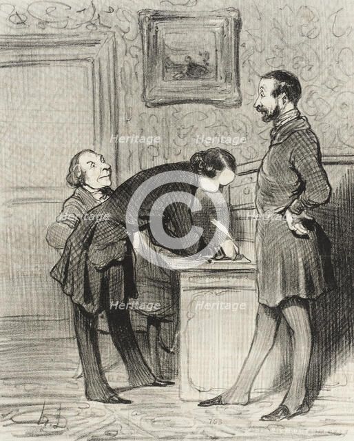 C'est bien parce que c'est votre ami..., 1845. Creator: Honore Daumier.