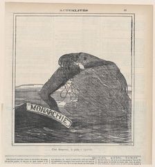 C'est dangereux, la pêche à l'épervier, 1872. Creator: Honore Daumier
