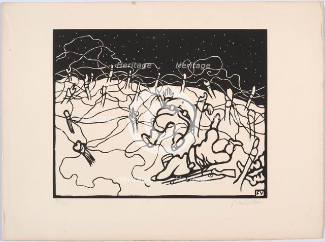 C'est la guerre (It's the war), 1915-1916. Creator: Vallotton, Felix Edouard (1865-1925).