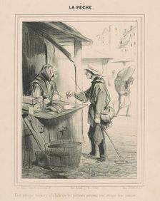 C'est presque toujours a la halle ..., 19th century. Creator: Honore Daumier