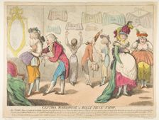Cestina Warehouse or Belly Piece Shop, April 16, 1793. Creator: Attributed to Isaac Cruikshank (British, Edinburgh, Scotland 1764-1811 London)