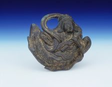 Chubby-faced gilt bronze apsara, Kamakura period, Japan, 12th-15th century