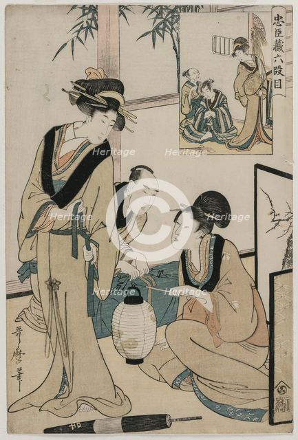 Chushingura: Act VI of The Storehouse of Loyalty, late 1790s. Creator: Kitagawa Utamaro (Japanese, 1753?-1806).