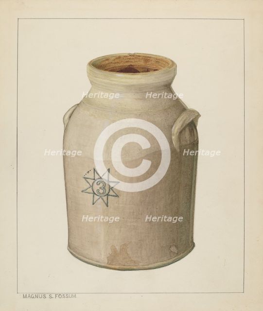 Churn, c. 1936. Creator: Magnus S. Fossum.