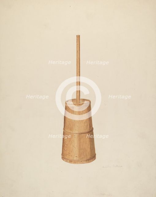 Churn, c. 1941. Creator: Ardella Watkins.