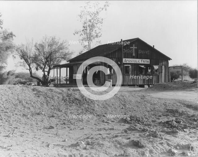 Church near Blythe, California, 1936. Creator: Dorothea Lange.