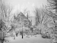 Church near Grand River Avenue in snow, Detroit, Mich., between 1900 and 1905. Creator: Unknown