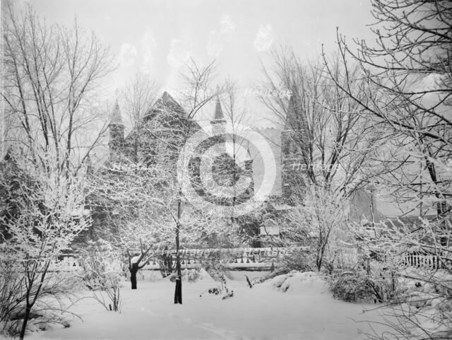 Church near Grand River Avenue in snow, Detroit, Mich., between 1900 and 1905. Creator: Unknown.
