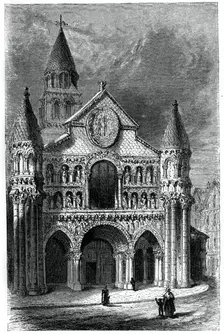 Church of Notre Dame de la Grande, Poitiers, France, 12th century, (1870)