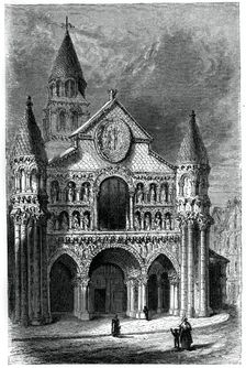 Church of Notre Dame de la Grande, Poitiers, France, 12th century, (1870)
