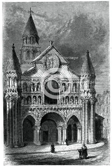 Church of Notre Dame de la Grande, Poitiers, France, 12th century, (1870). Artist: Unknown