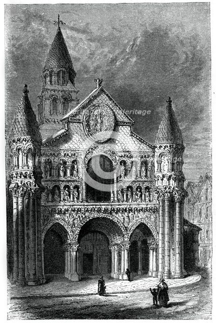 Church of Notre Dame de la Grande, Poitiers, France, 12th century, (1870). Artist: Unknown