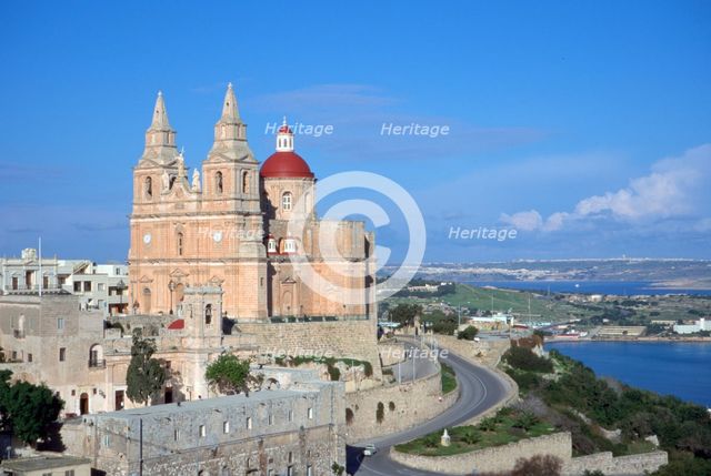 Church of Our Lady of Mellieha, Malta. Creator: Vivienne Sharp.