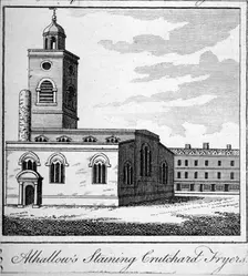 Church of All Hallows Staining, London, c1750. Artist: Anon