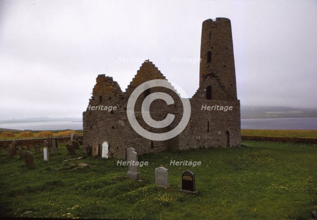Church of St. Magnus, 12th century, Isle of Egilsay, Orkney, Scotland, 20th century. Artist: CM Dixon.