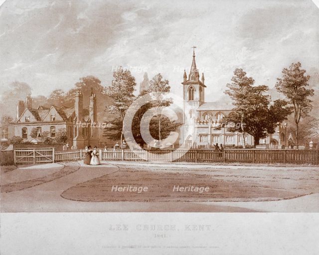 Church of St Margaret, Lee, Lewisham, London, 1841.                                        Artist: George Childs