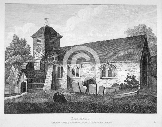 Church of St Margaret, Lee, Lewisham, London, 1809. Artist: Anon