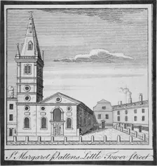 Church of St Margaret Pattens, Little Tower Street, City of London, 1750. Artist: Anon
