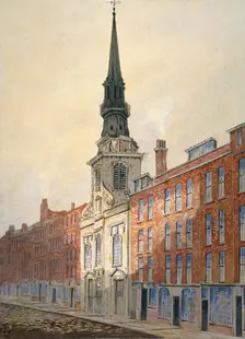 Church of St Martin within Ludgate and Ludgate Hill, City of London, 1815. Artist: William Pearson