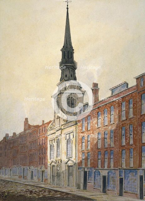 Church of St Martin within Ludgate and Ludgate Hill, City of London, 1815. Artist: William Pearson