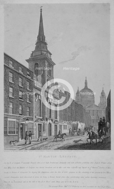 Church of St Martin within Ludgate, City of London, 1814. Artist: S Jenkins