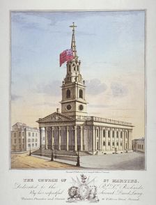 Church of St Martin-in-the-Fields, Westminster, London, c1825. Artist: Anon