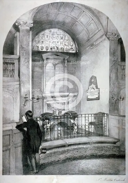 Church of St Martin Outwich, City of London, c1838.           Artist: Daniel Pasmore
