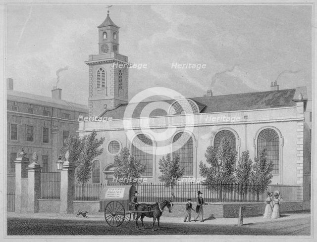 Church of St Mary Aldermanbury, City of London, 1830. Artist: R Acon