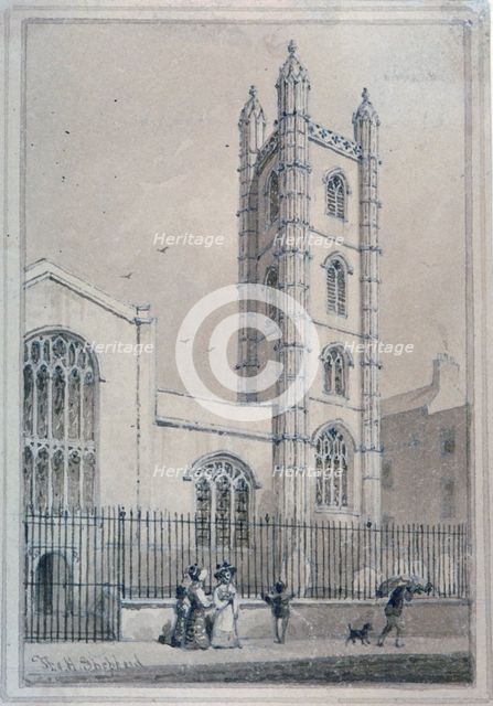 Church of St Mary Aldermary, City of London, 1830. Artist: Thomas Hosmer Shepherd
