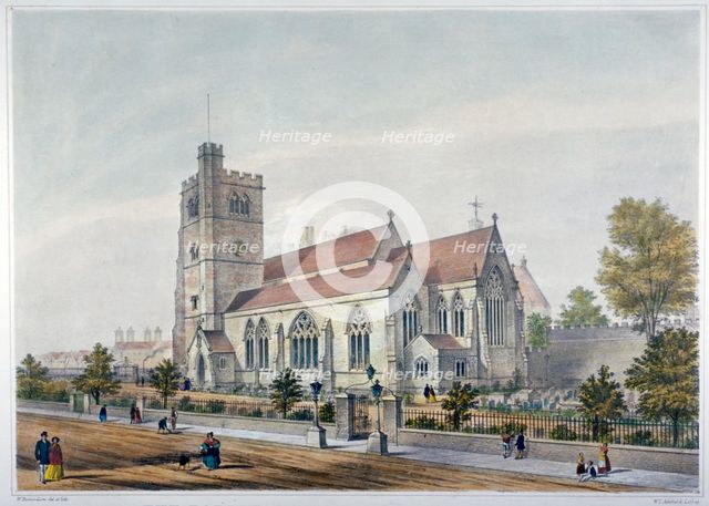 Church of St Mary-at-Lambeth, London, 1851. Artist: WT Ashfield