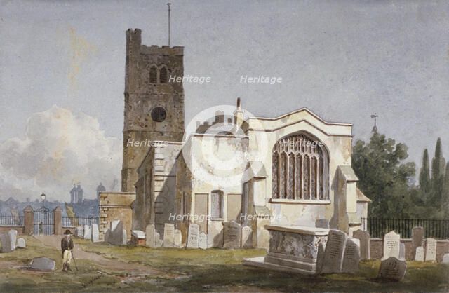 Church of St Mary at Lambeth, London, c1810. Artist: George Shepherd