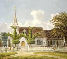 Church of St Mary, Bedfont, Middlesex, 1802. Artist: Anon