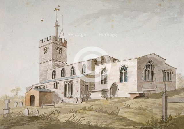 Church of St Mary, Hendon, Middlesex, c1800. Artist: Anon